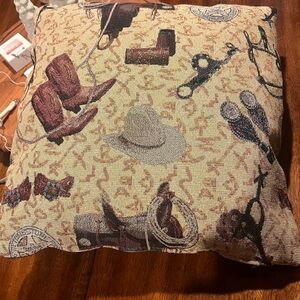 Western Themed 16”x16” Accent Pillow